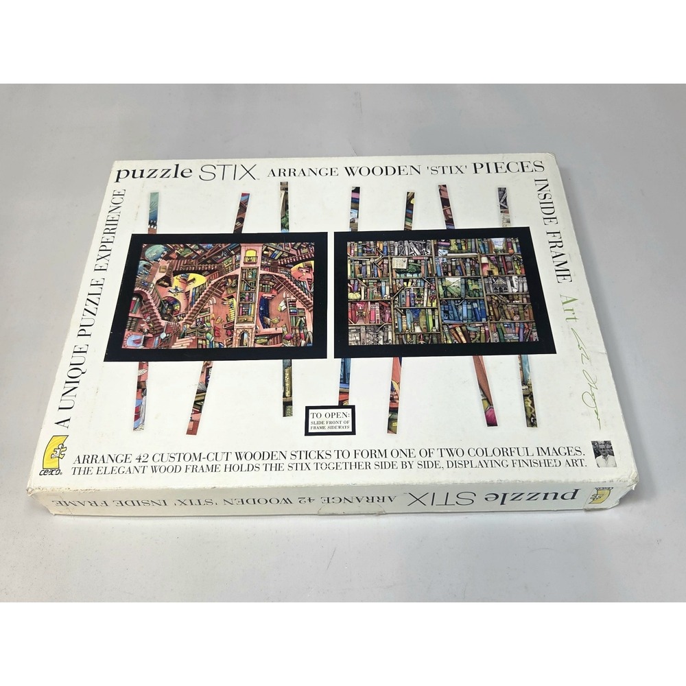Puzzle STIX Double Sided Wooden Puzzle NYC Times Square Las Vegas Strip w/ Frame - Picture 5 of 5
